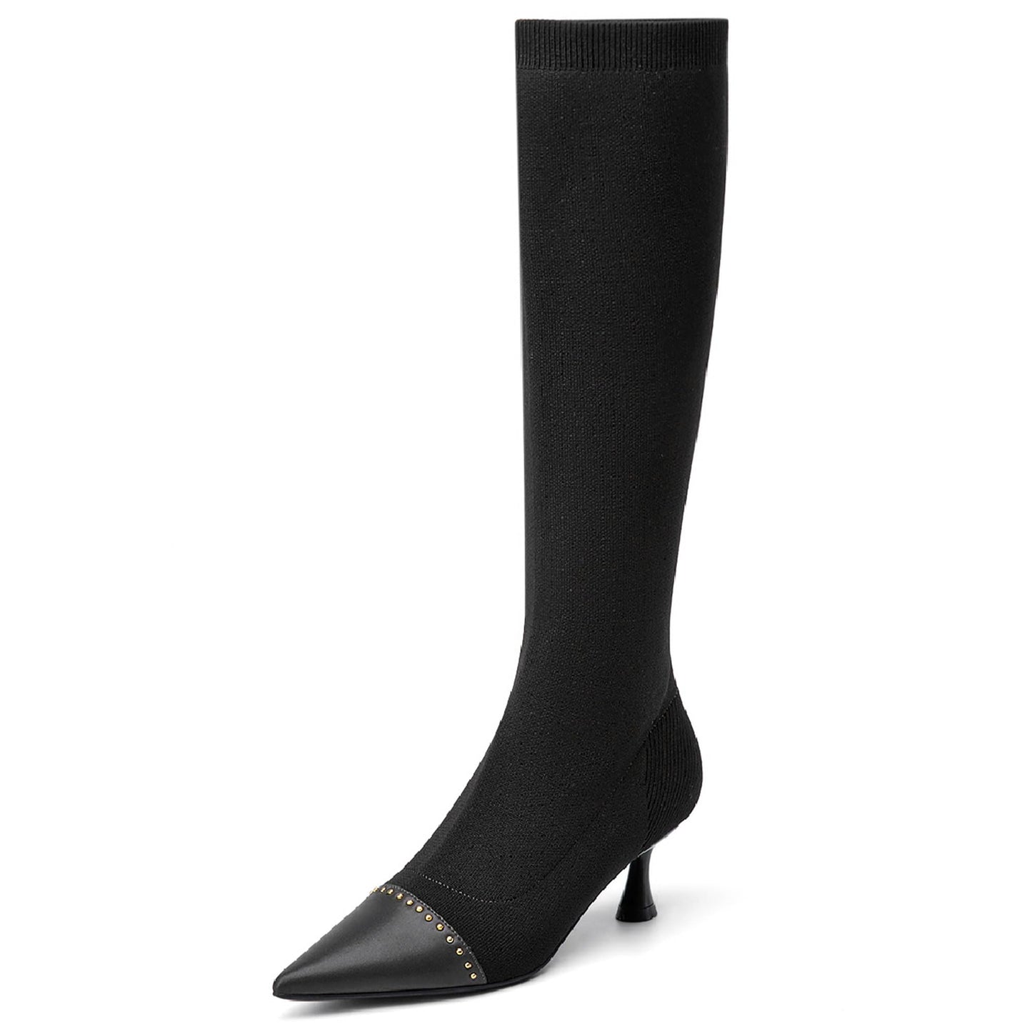NEWBELLA Women's Suede Knee-High Boots - Sleek Design Stiletto Heel Boots for Daily Wear, Halloween, Christmas