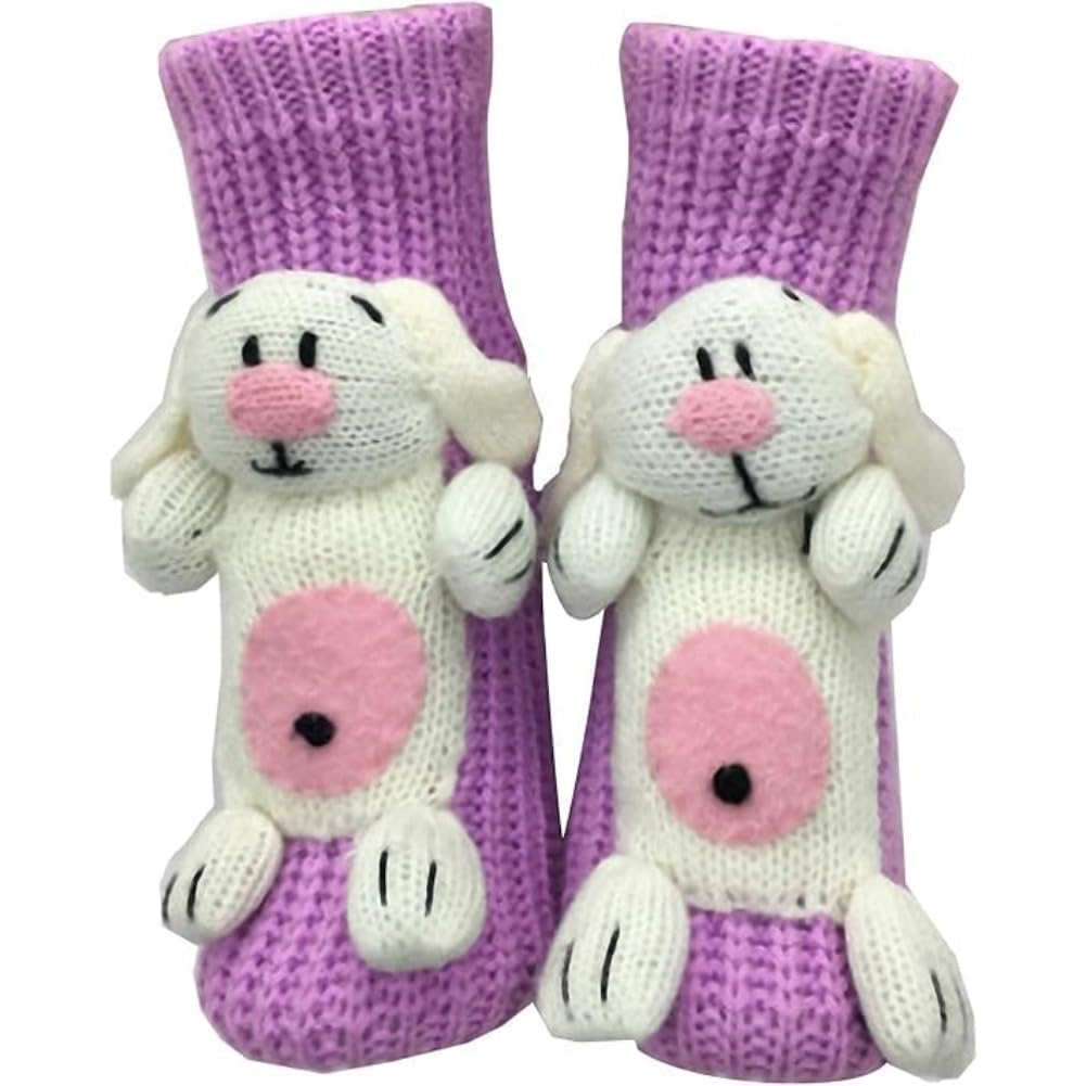 Cute Animal Socks for Women - Plush Long Stocking Socks with 3D Designs B