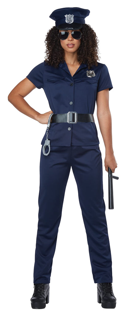 Police Woman Costume - Women's Officer Uniform with Hat and Accessories Blue