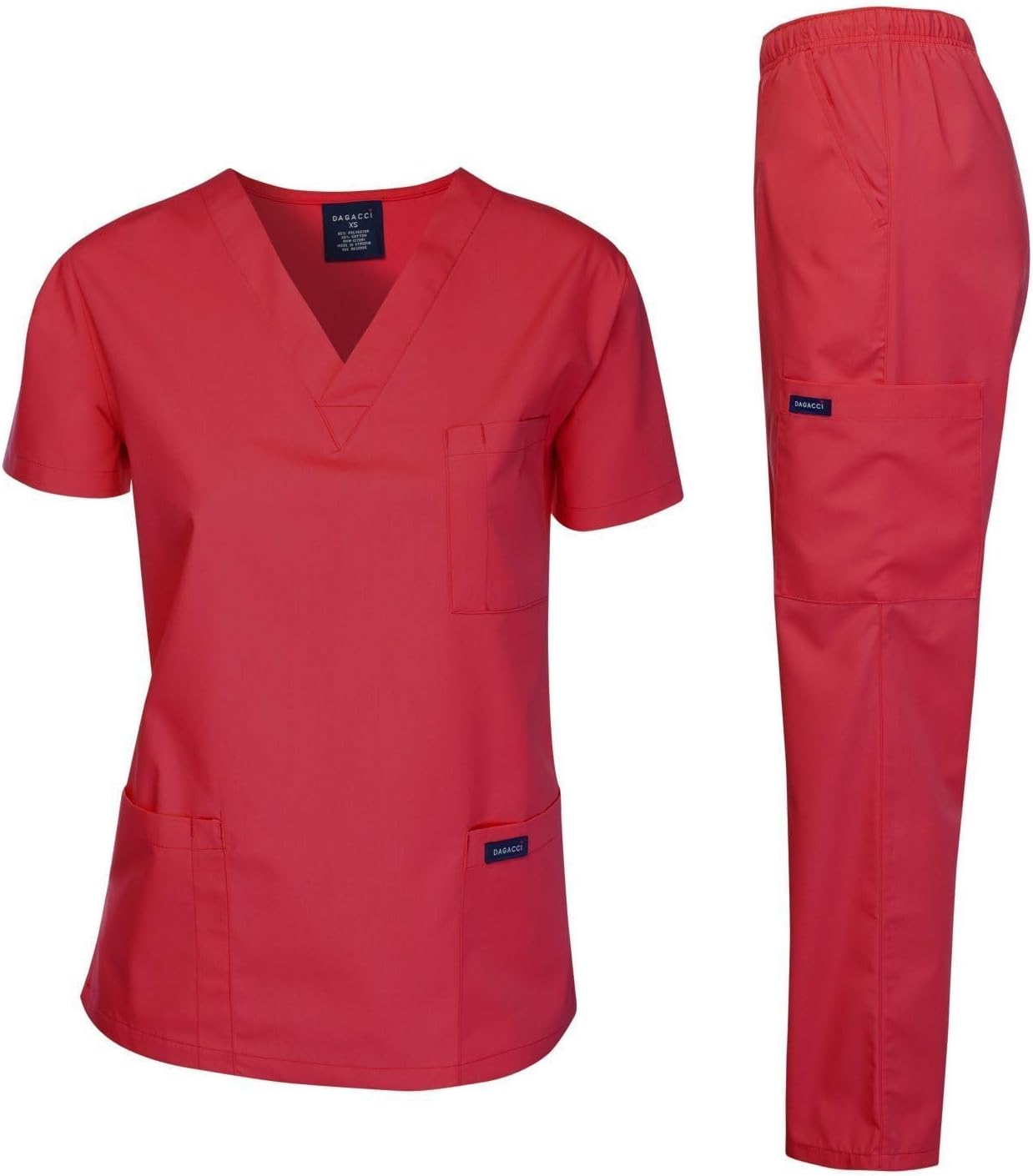 Medical Scrubs Set Unisex - V-Neck Top and Elastic Waist Pants Uniform for Healthcare Workers