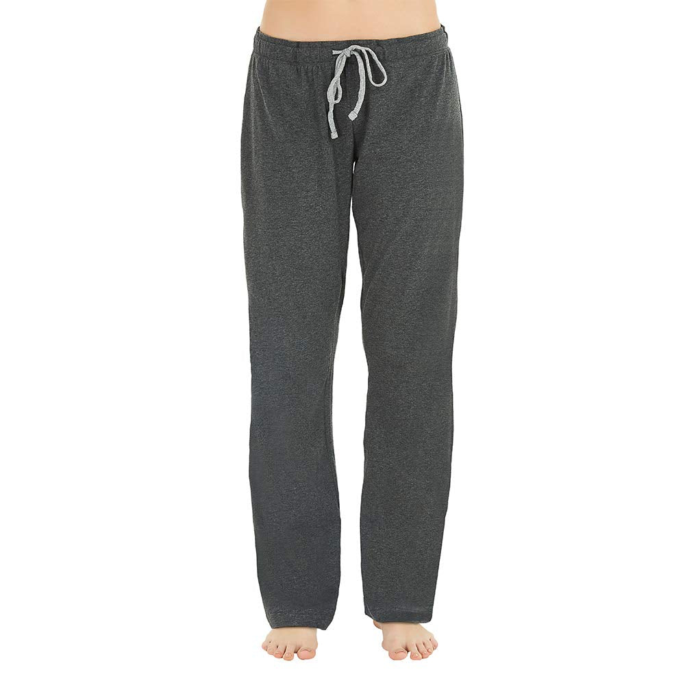 Women's Cotton Pajama Pants - Soft Comfortable Lounge Sleep Bottoms Dark Grey Mel.