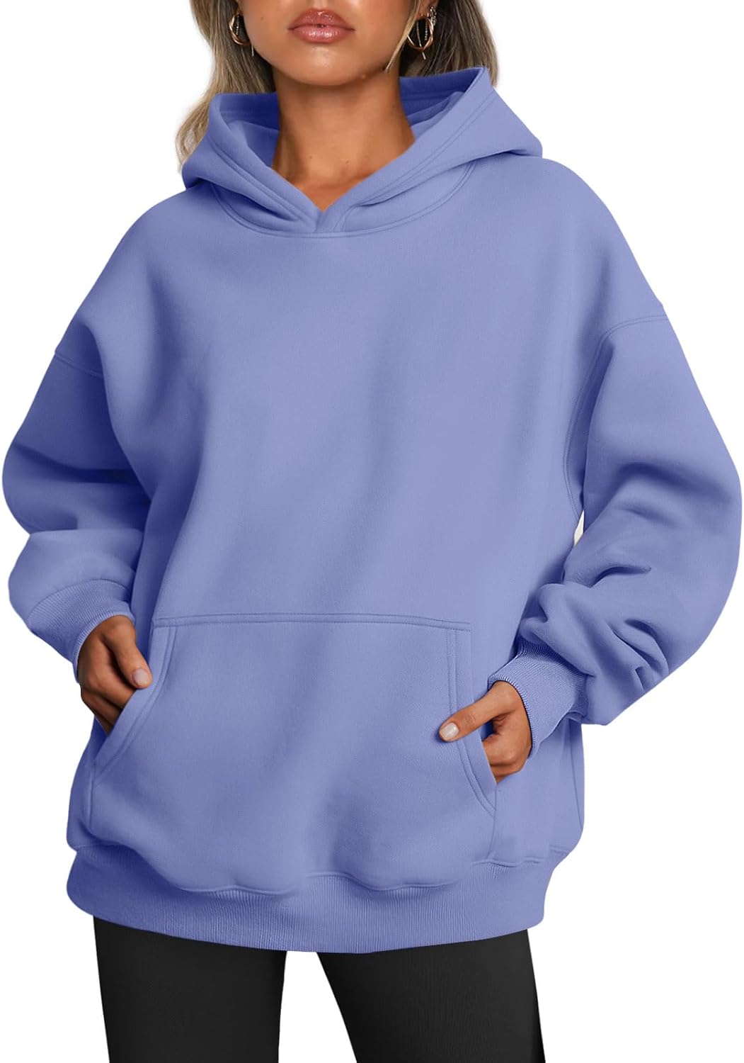 Women's Oversized Hoodie Fleece Pullover Sweatshirt Winter Sweater Blue Purple