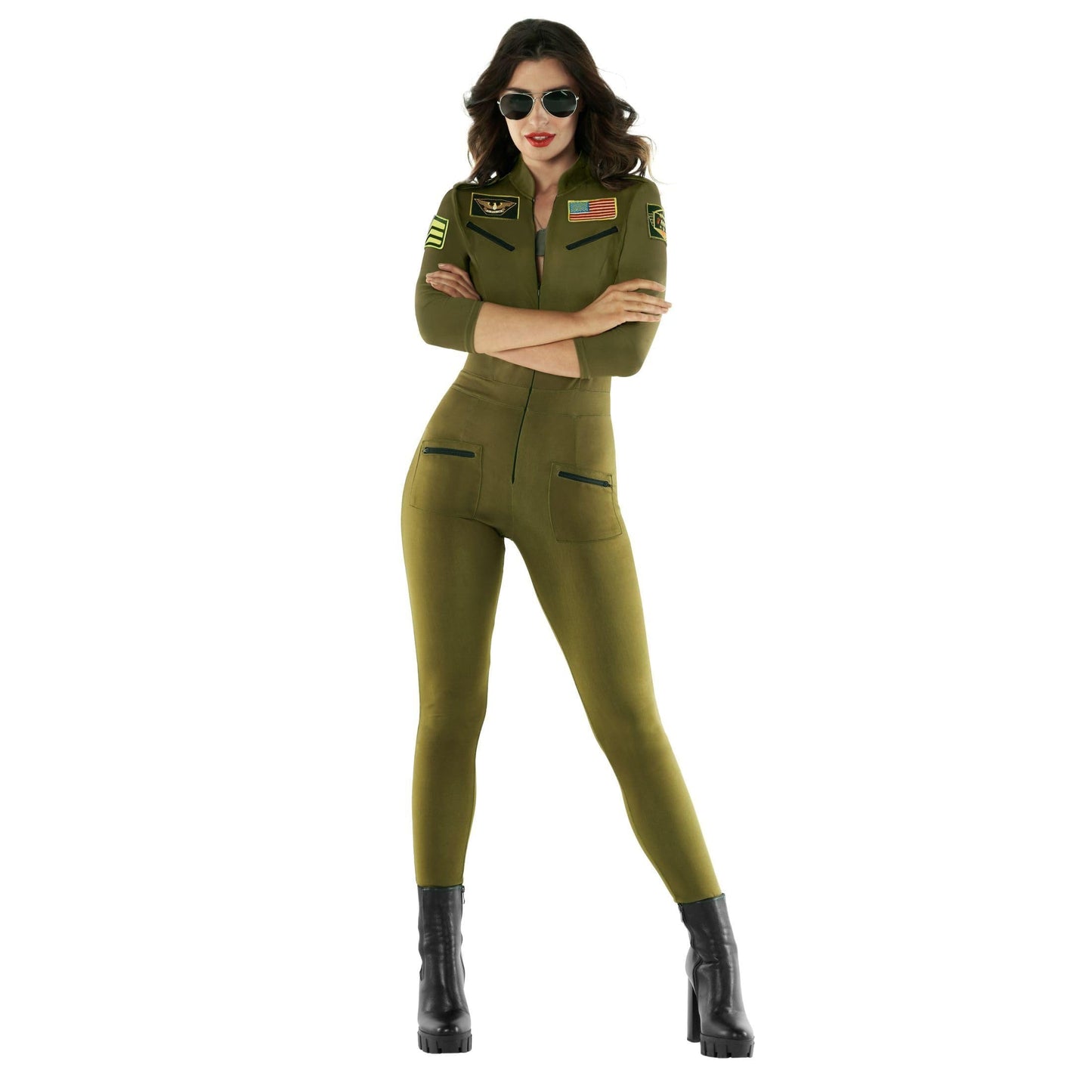 Pilot Costume for Women - Military Flight Suit Halloween Outfit