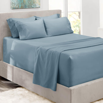 King Size Deep Pocket Sheet Set 6 Piece - Extra Deep Fitted Sheets 18-24 Inch Microfiber Linen
