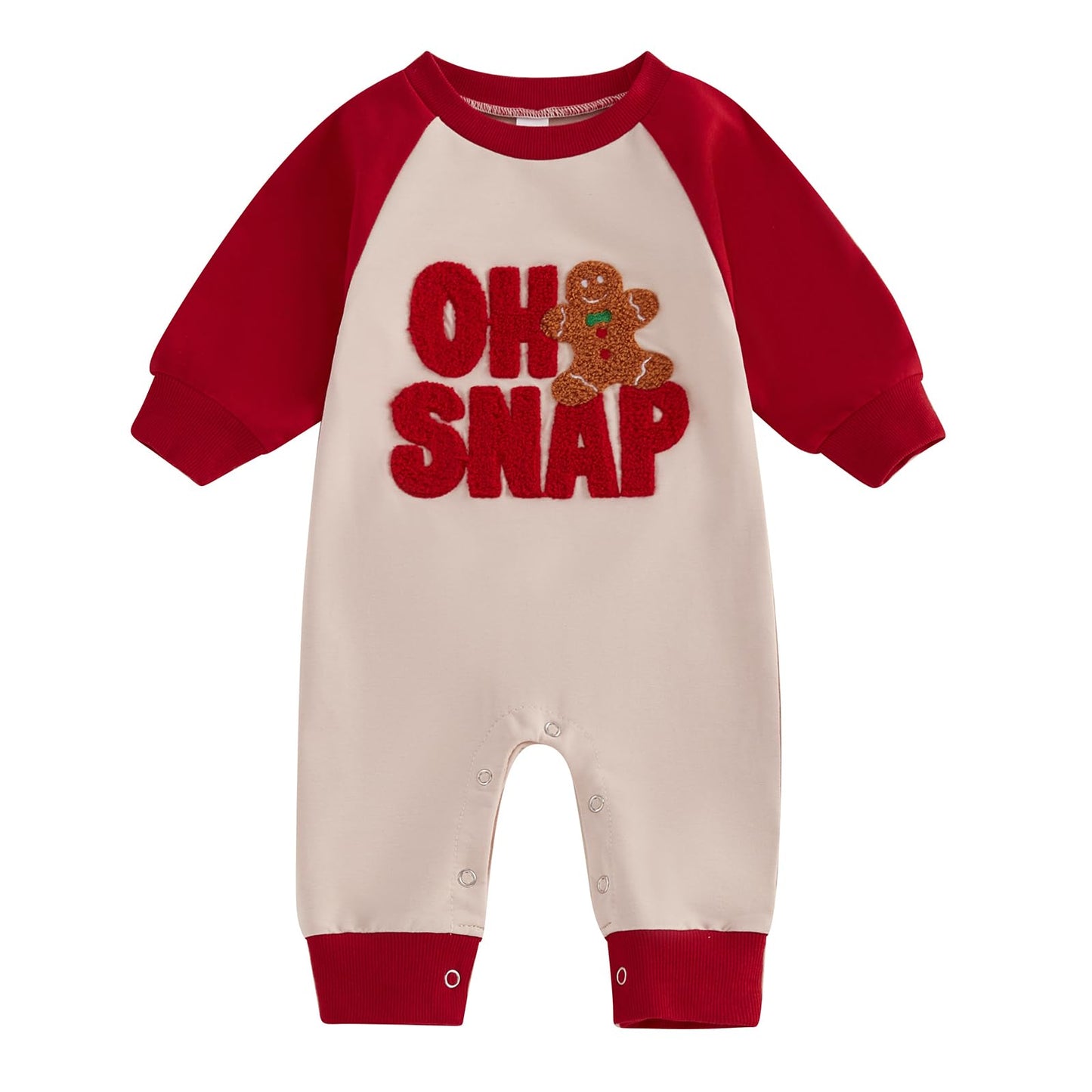 Baby Halloween Pumpkin Patch Romper - Long Sleeve Fall Winter Jumpsuit Red Snap Christmas