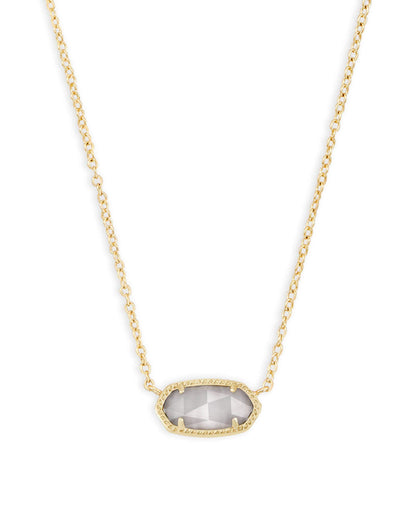Kendra Scott Elisa Pendant Necklace - 14k Gold Plated Delicate Fashion Jewelry for Women GOLD - SLATE CATS EYE