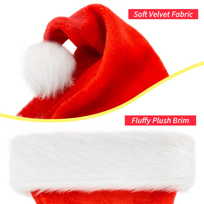 BOSONER Santa Hat: Christmas Hat Adult - Santa Hat for Women and Men - Led Santa Hat