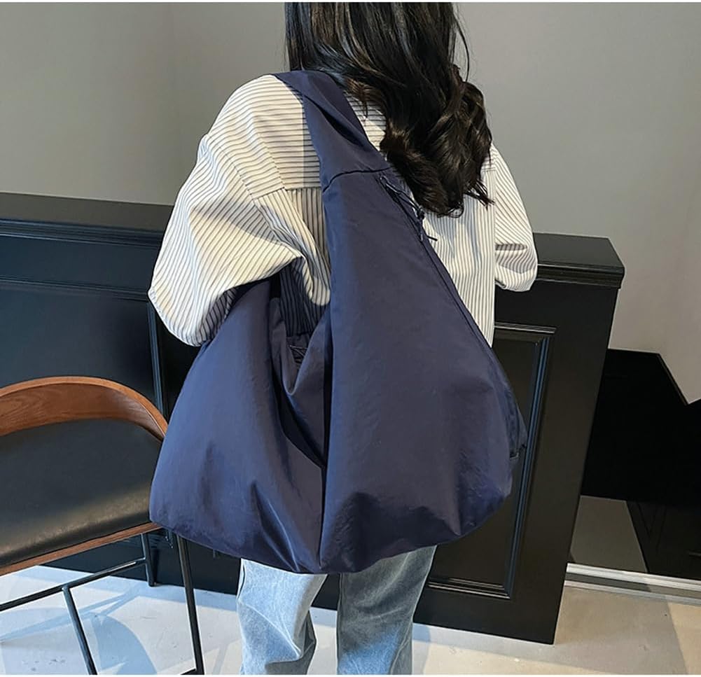 Women Slouchy Hobo Bag - Large Nylon Shoulder Crossbody Tote Handbag