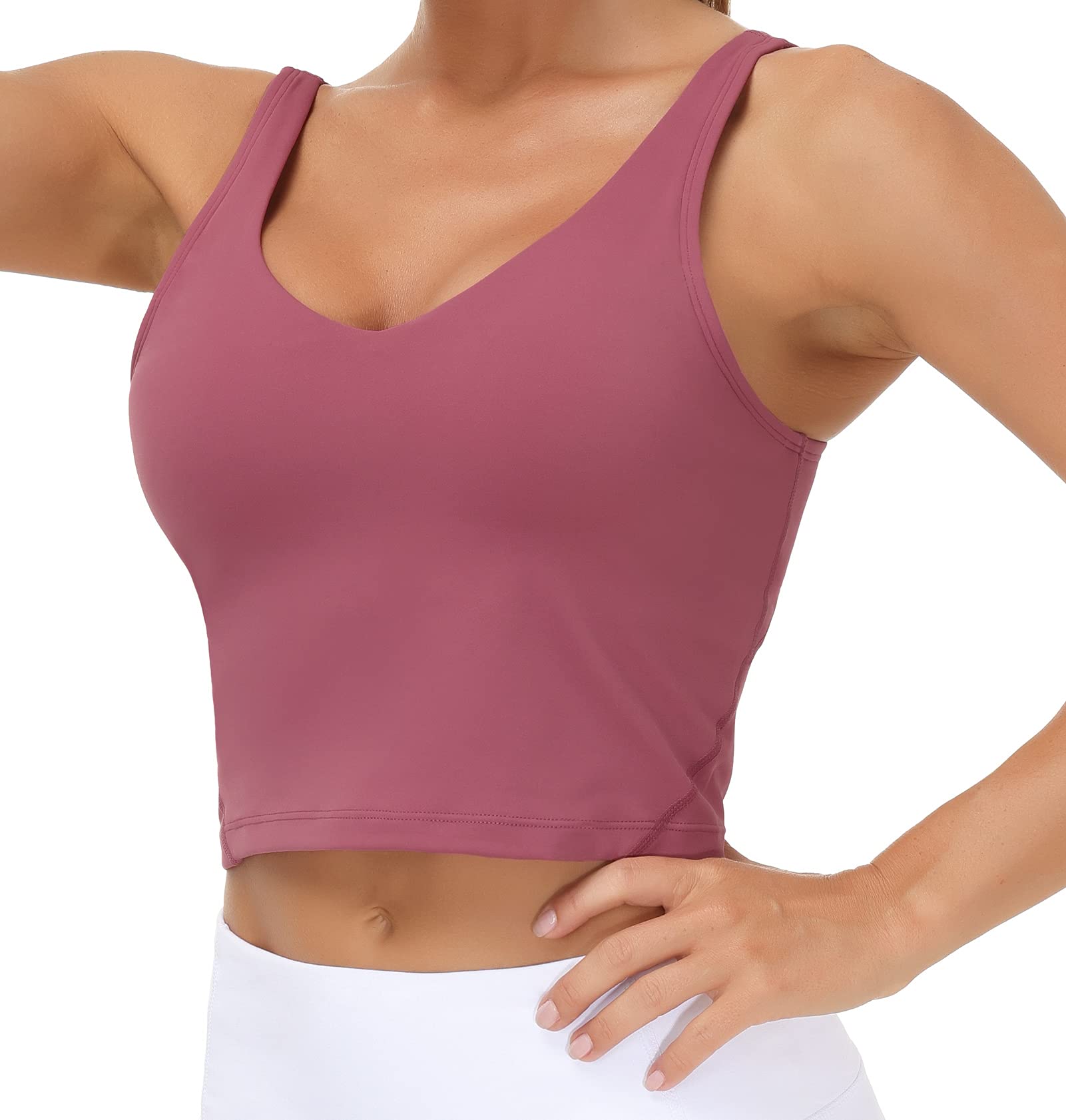 Longline Sports Bra Women Wirefree Padded Medium Support Workout Bra