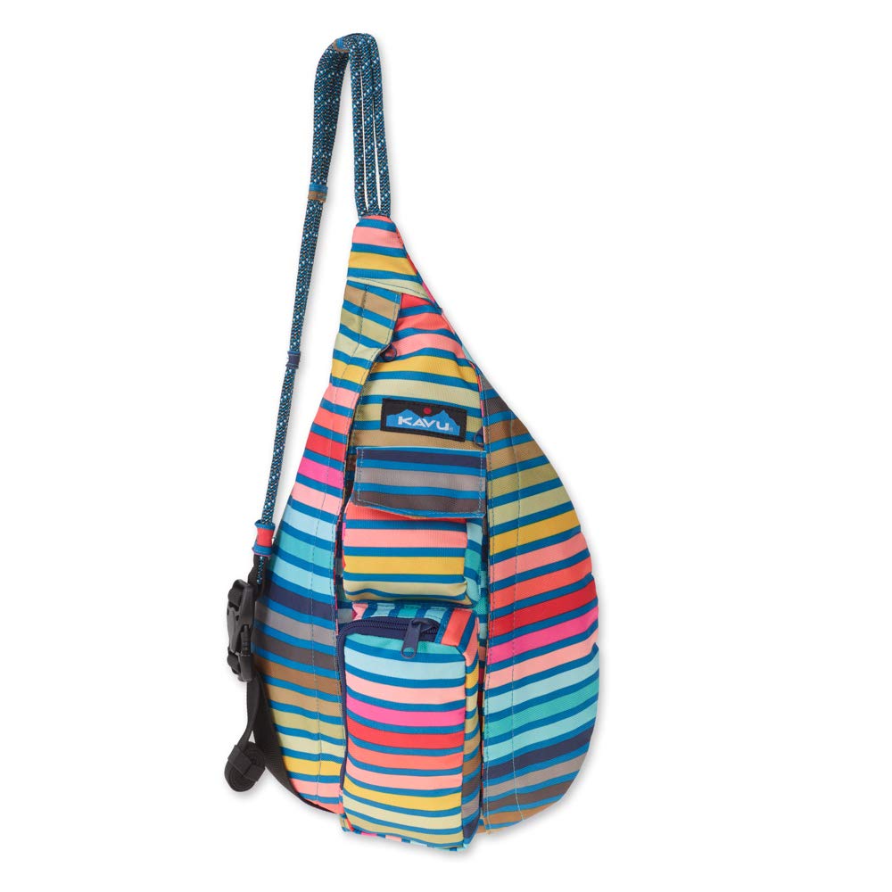 Mini Rope Sling Pack Adjustable Crossbody Bag for Women One Size Chroma Stripe