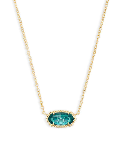 Kendra Scott Elisa Pendant Necklace - 14k Gold Plated Delicate Fashion Jewelry for Women GOLD - LONDON BLUE CLEAR GLASS