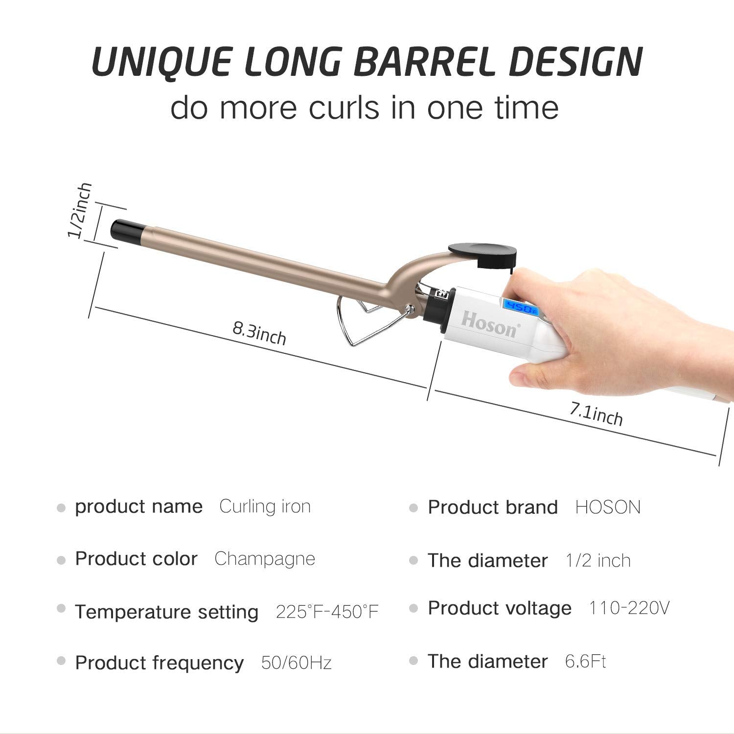 Professional Ceramic Tourmaline Curling Iron 3/4 Inch - Hair Curler with Heat Protection