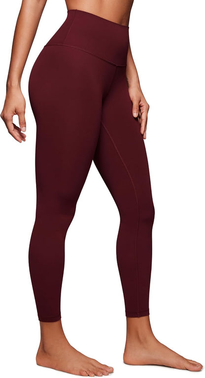 Women's Butterluxe High Waisted Yoga Leggings 25" - Ultra Soft Workout Pants Red Merlot