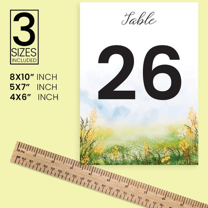 Table Number Cards, Spring Painting Double-Sided Place Cards For Your Wedding, Reception, Event Table Numbers Seating Cards Table Signage 4"X6" (1-30 Plus Head Table Cards)