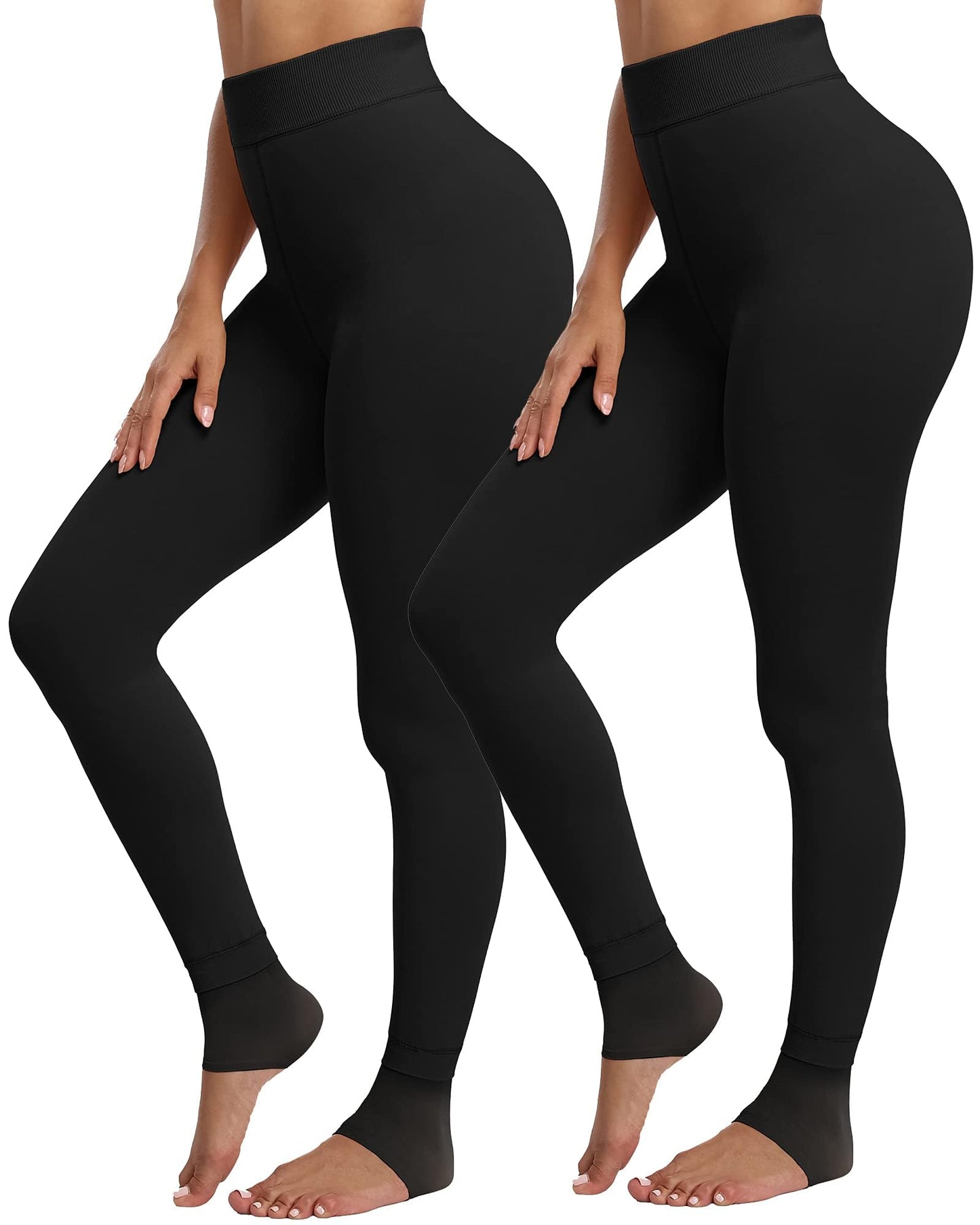 CHRLEISURE Women's Fleece Lined Tights - Fake Sheer Warm Pantyhose Thick Winter Leggings