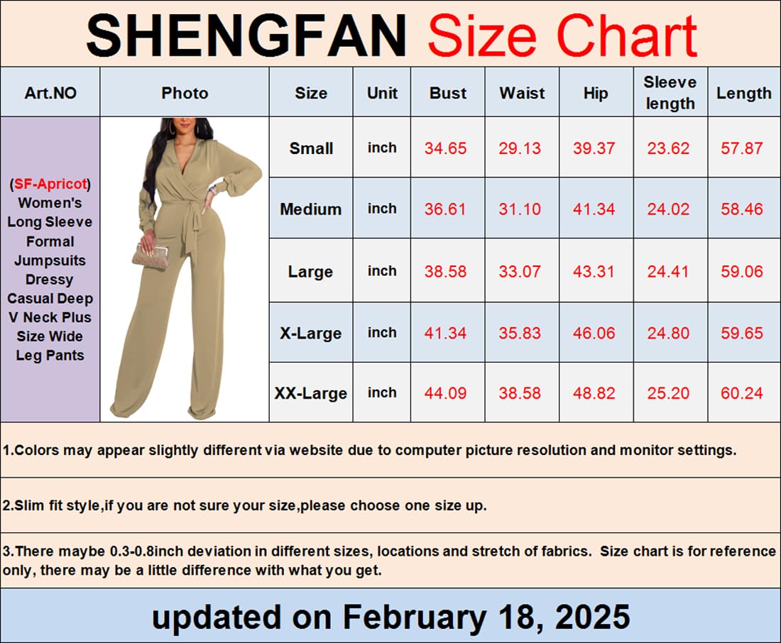 shengfan Formal Jumpsuits for Women Dressy Evening Sexy Deep V Neck Plus Size Long Wide Leg Pants Rompers Clubwear