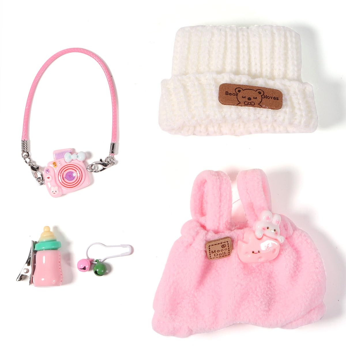 3 Piece Doll Clothes Set for 17cm Dolls - Handmade Crochet Outfit with Hat