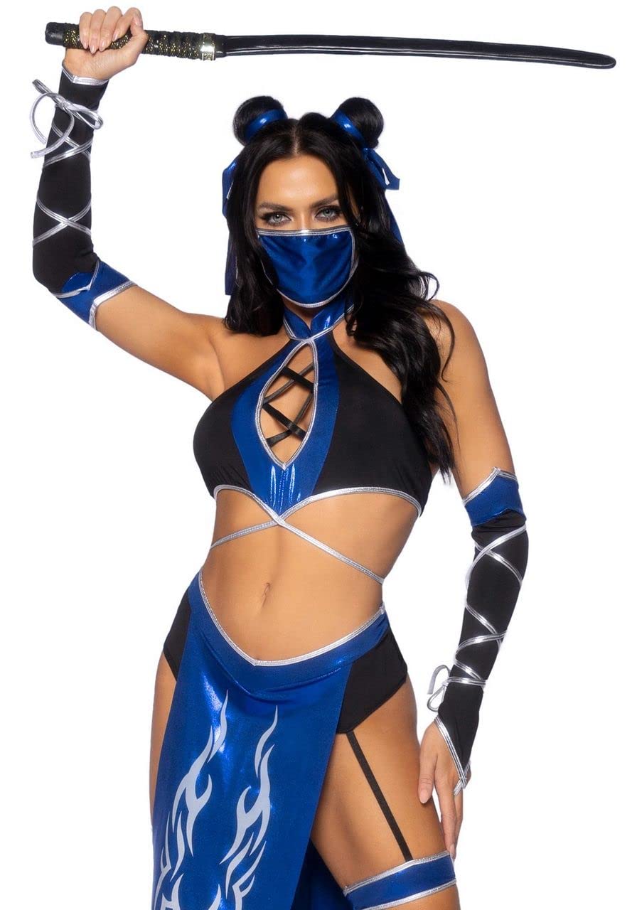 Combat Ninja Costume for Women - 5 Piece Warrior Halloween Outfit