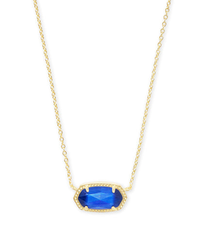 Kendra Scott Elisa Pendant Necklace - 14k Gold Plated Delicate Fashion Jewelry for Women GOLD - COBALT CATS EYE