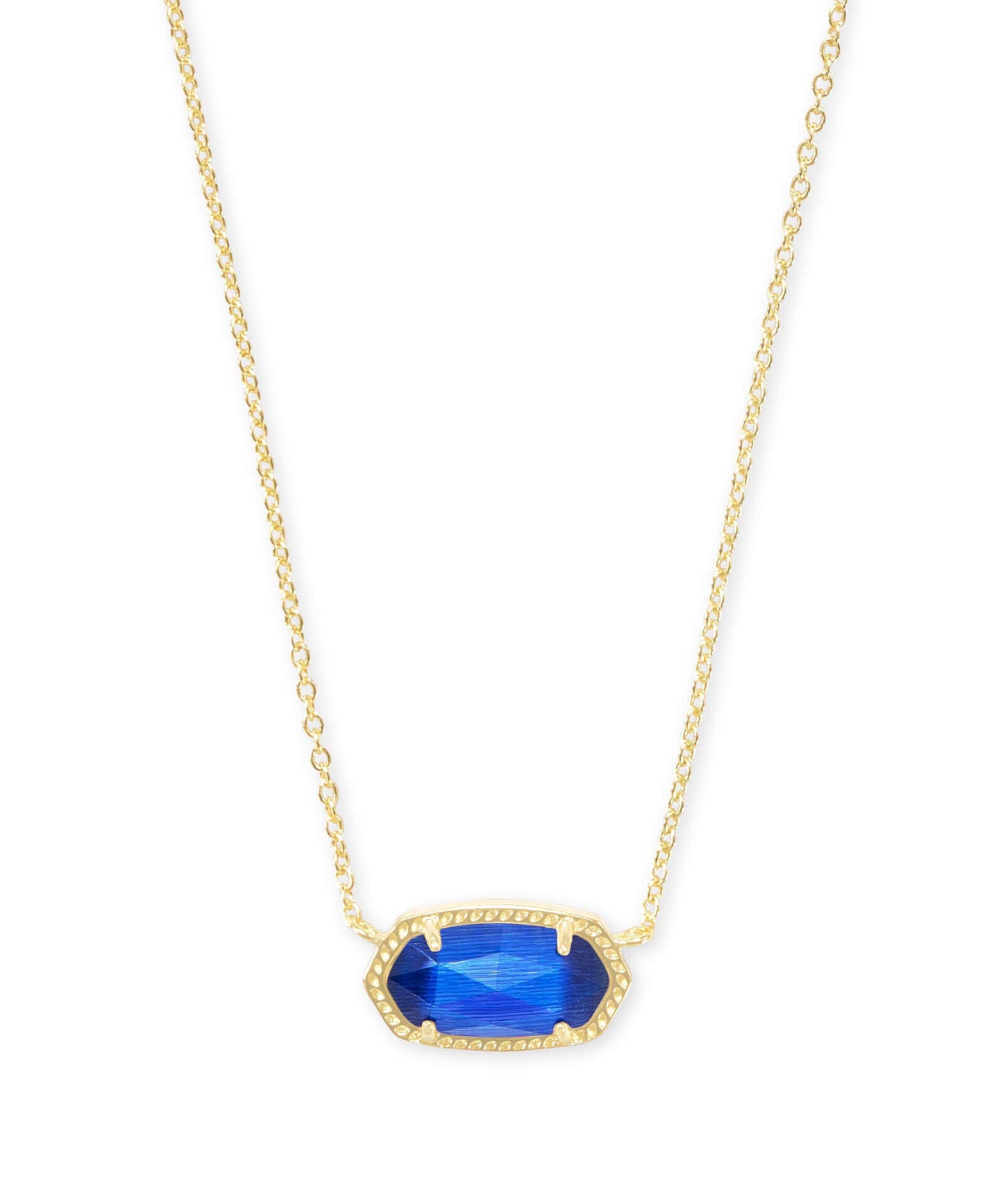 Kendra Scott Elisa Pendant Necklace - 14k Gold Plated Delicate Fashion Jewelry for Women GOLD - COBALT CATS EYE
