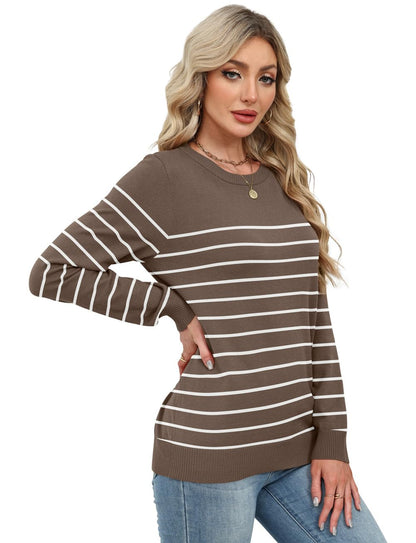 Women's Lightweight Sweaters - Long Sleeve Crewneck Pullover Tops