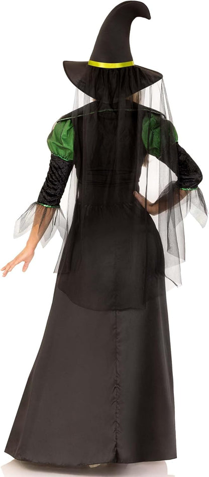Storybook Witch Costume - Women's 2-Piece Halloween Dress with Hat and Veil