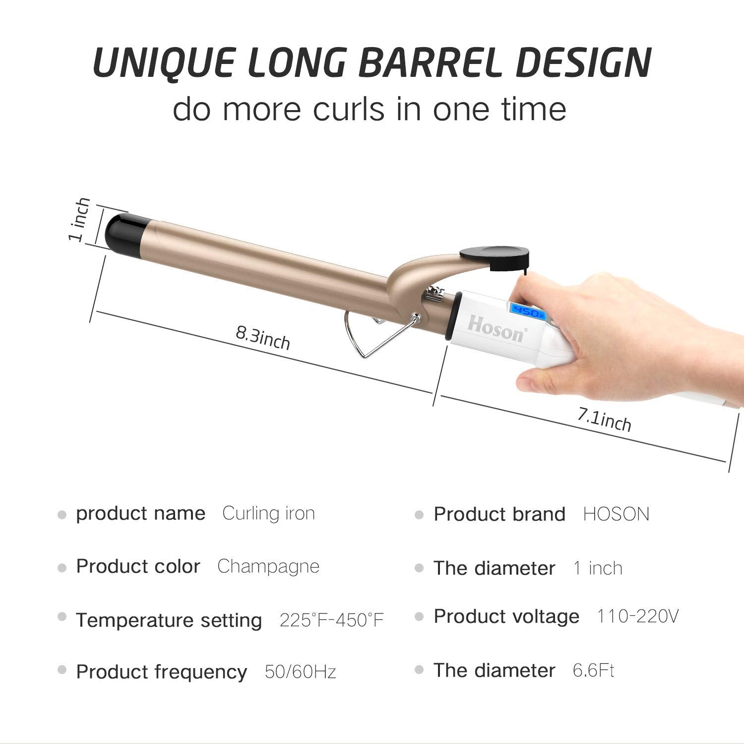 Professional Ceramic Tourmaline Curling Iron 3/4 Inch - Hair Curler with Heat Protection