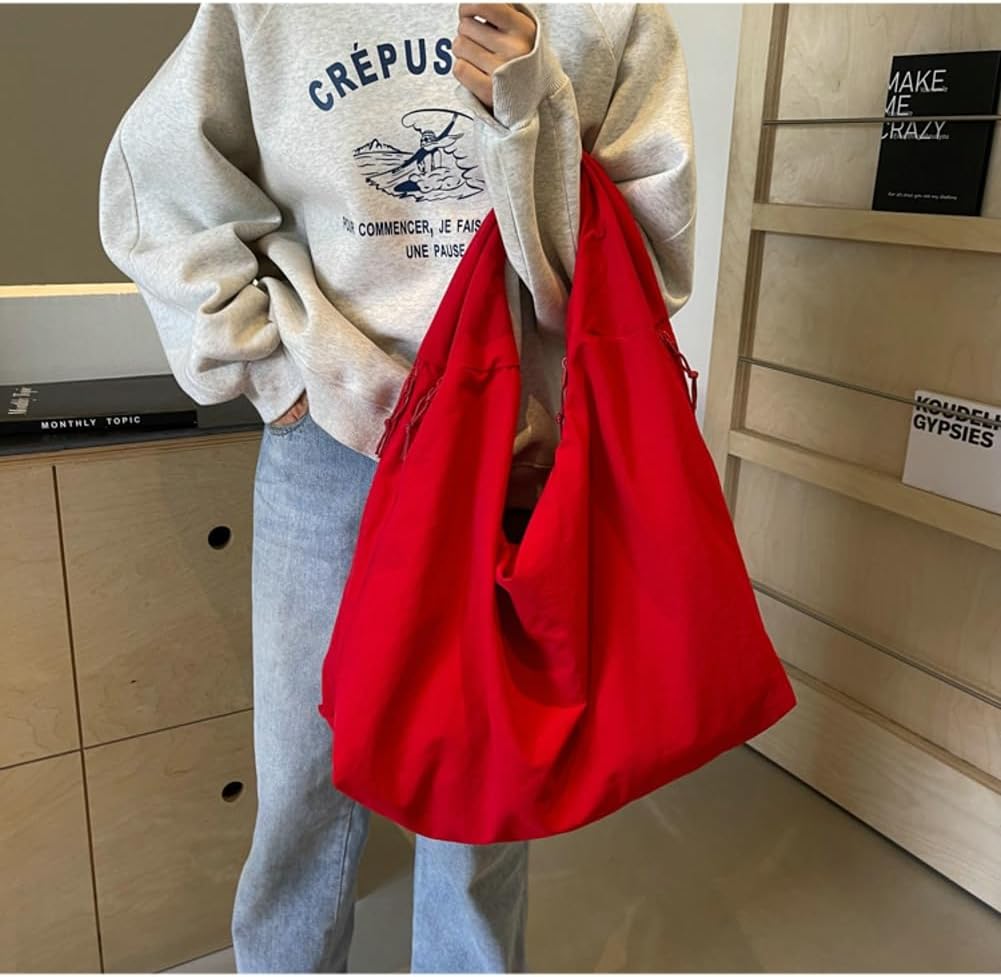 Women Slouchy Hobo Bag - Large Nylon Shoulder Crossbody Tote Handbag