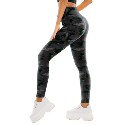 High Waisted Leggings for Women - Buttery Soft Yoga Pants with Tummy Control Full Length Black Printing