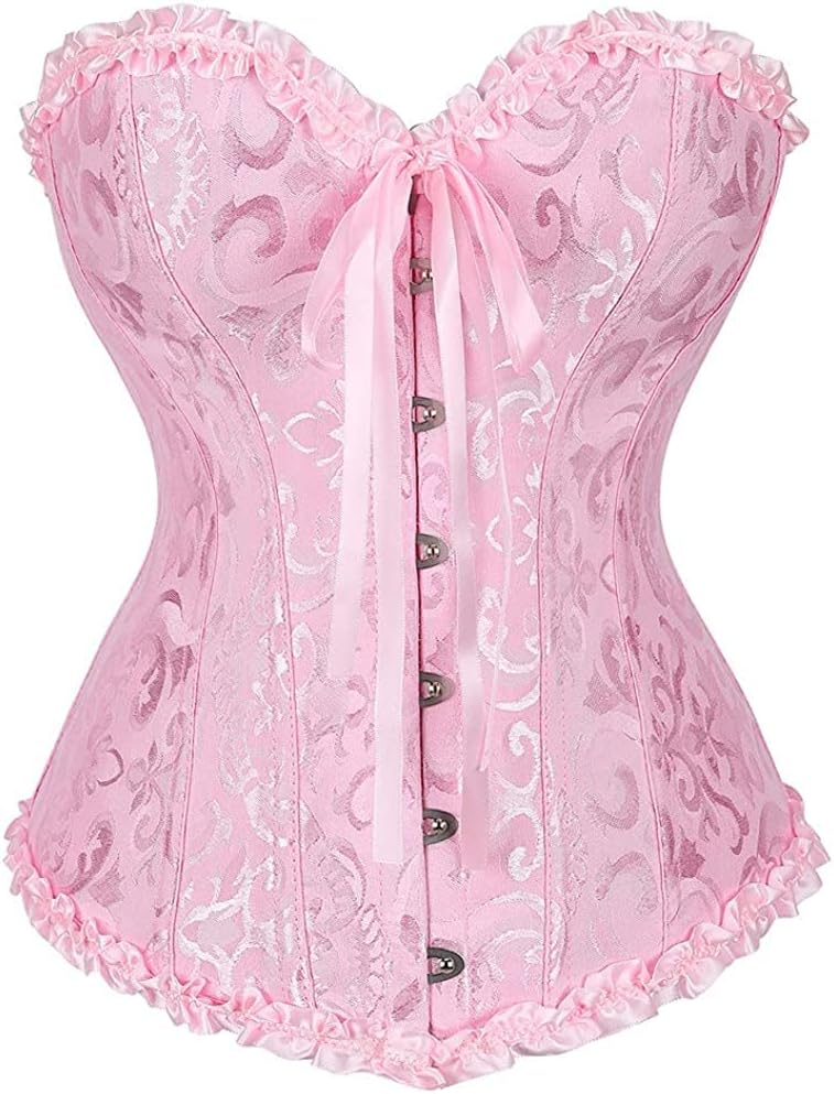 Corset Top for Women - Lace Bustier Shapewear with Push Up Support