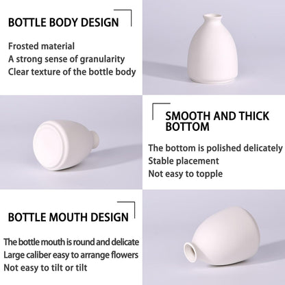 White Ceramic Bud Vases Set of 10 - 5 Inch Small Mini Vases for Flowers Centerpieces Decor