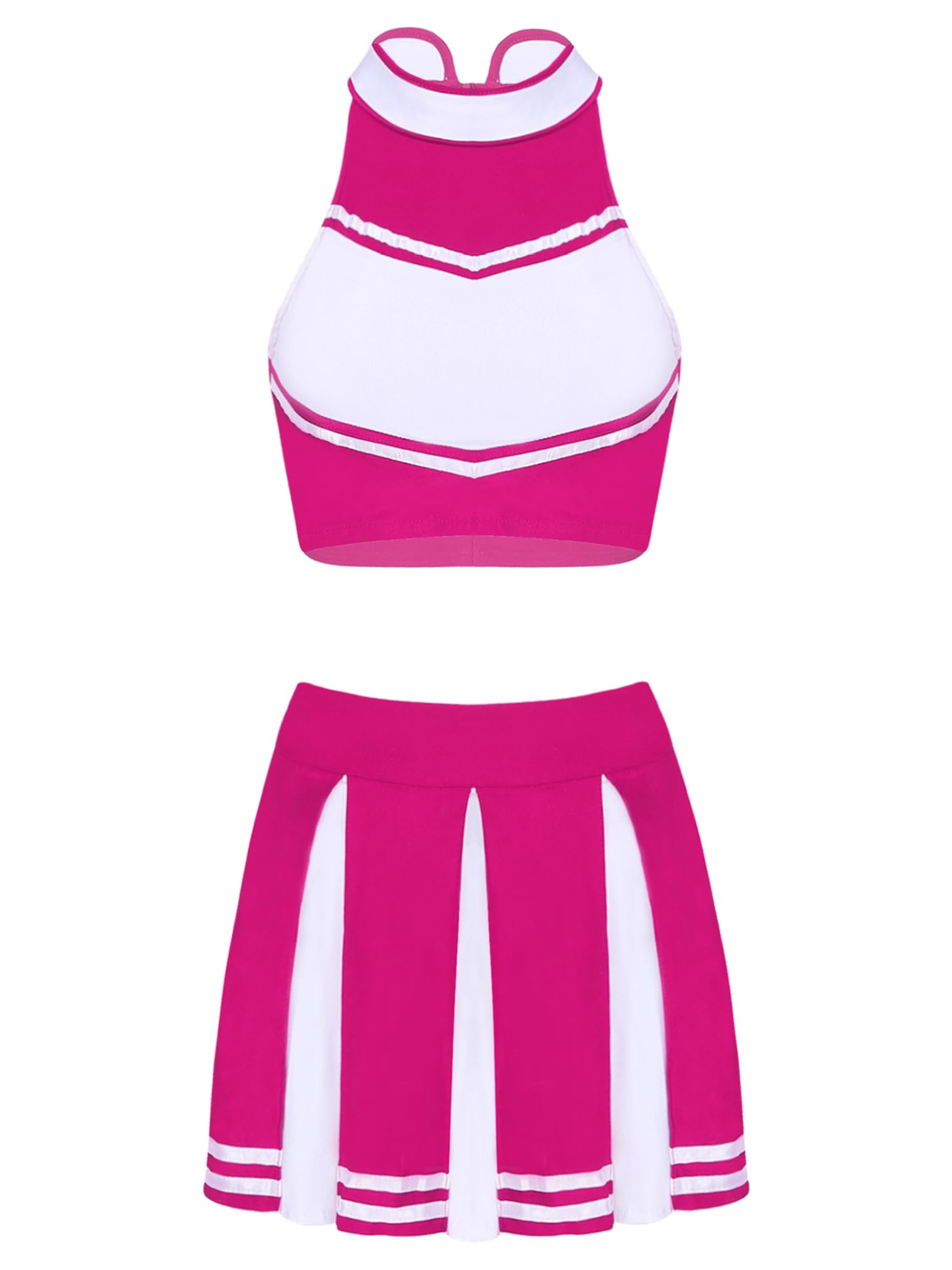 Cheerleader Costume - Women's Crop Top with Pleated Mini Skirt Uniform