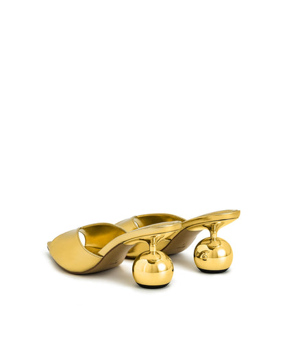 JW PEI Women's Ellie Sphere Heel Mules - Gold