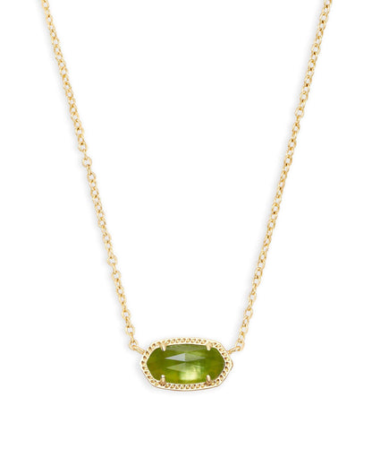 Kendra Scott Elisa Pendant Necklace - 14k Gold Plated Delicate Fashion Jewelry for Women GOLD - PERIDOT ILLUSION