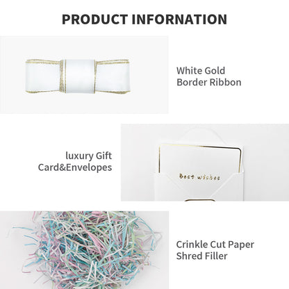 Large Gift Box with Lid 16.5x13x5.5 inches - Includes Card, Ribbons & Filler
