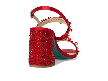 Betsey Johnson Women's SB-Drue Heeled Sandal, Red, 8