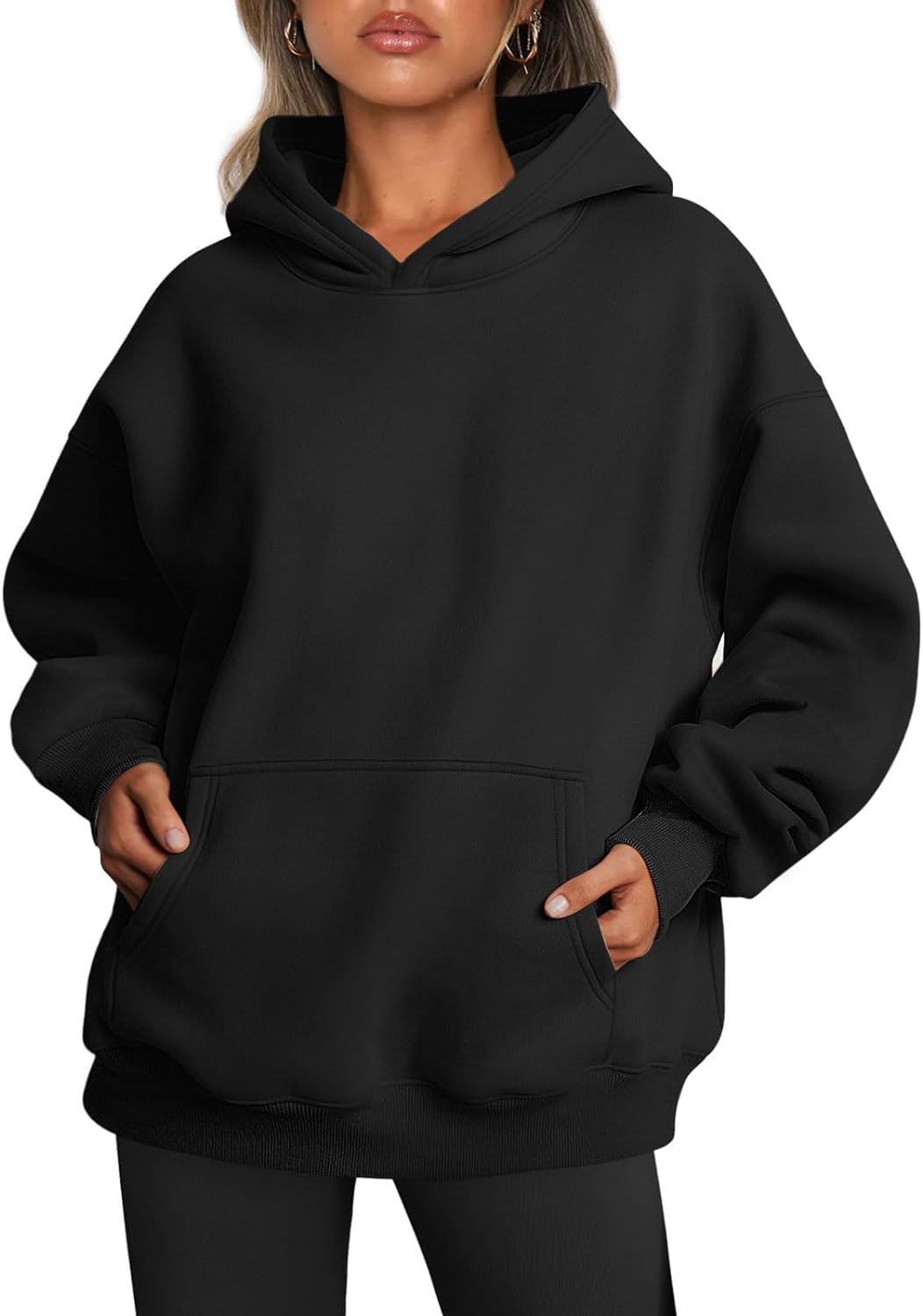 Oversized Fleece Hoodie - Thick Pullover Sweatshirt for Fall & Winter