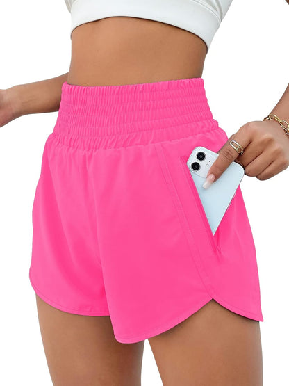 High Waisted Athletic Shorts Women Running Workout Shorts with Pockets Gym Sporty