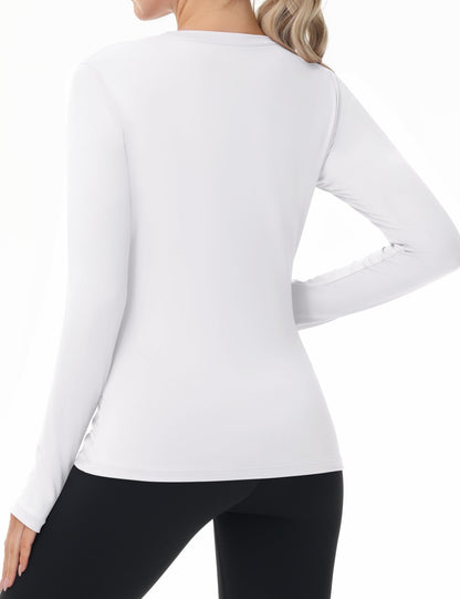 Women's UPF 50+ Sun Protection Long Sleeve Shirt - Athletic Rash Guard with Thumb Holes