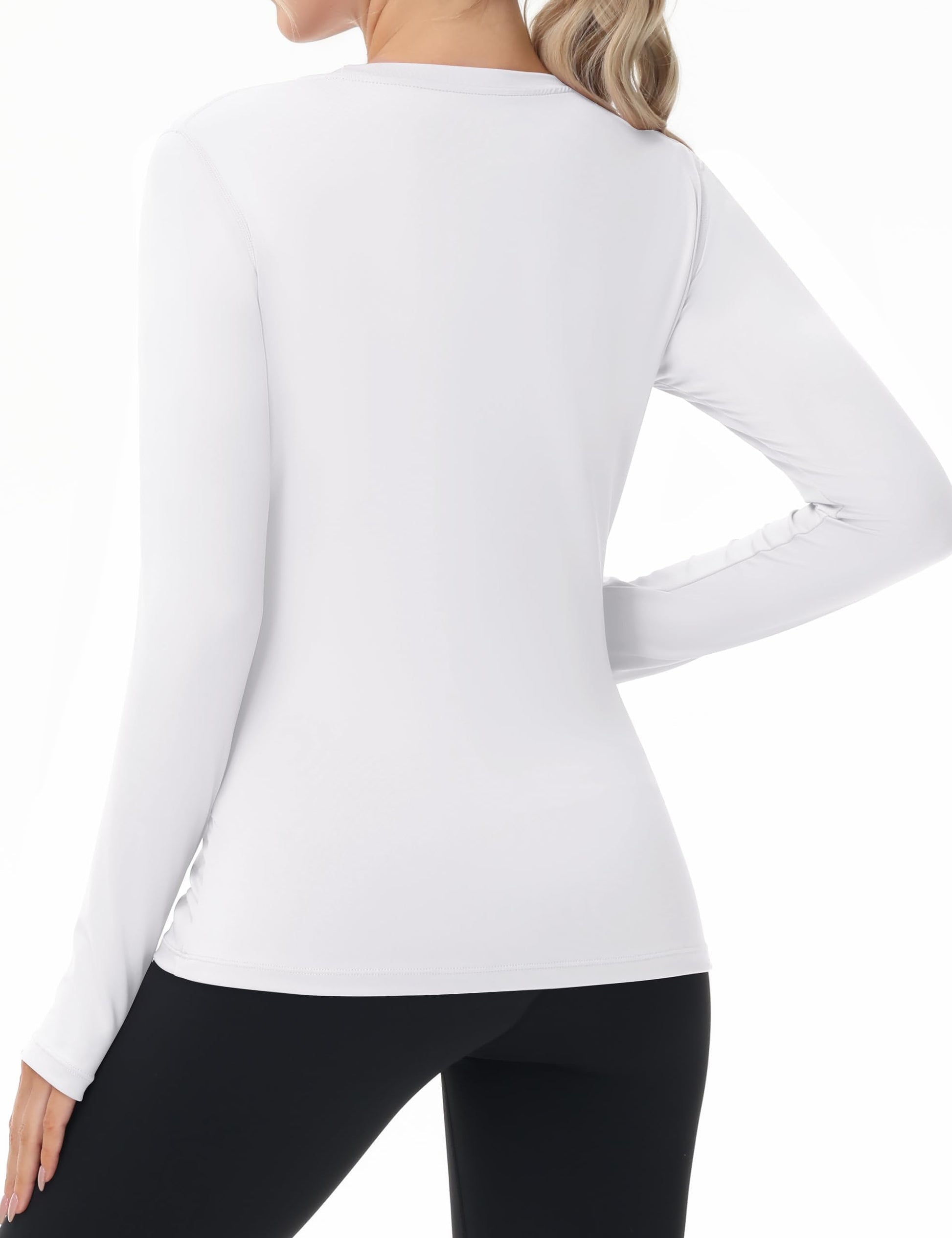 Women's UPF 50+ Sun Protection Long Sleeve Shirt - Athletic Rash Guard with Thumb Holes