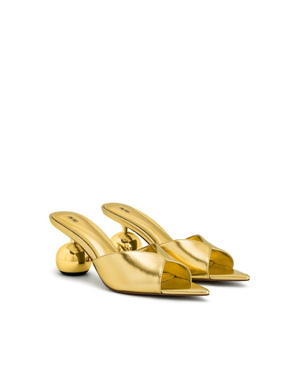 JW PEI Women's Ellie Sphere Heel Mules - Gold
