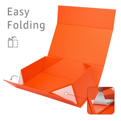 Gift Boxes with Lids 2 Pack - Magnetic Closure with Ribbon, Card, Filler & Sticker