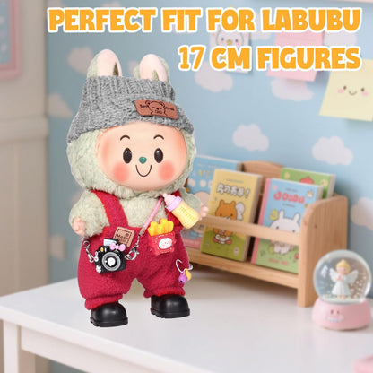 3 Piece Doll Clothes Set for 17cm Dolls - Handmade Crochet Outfit with Hat