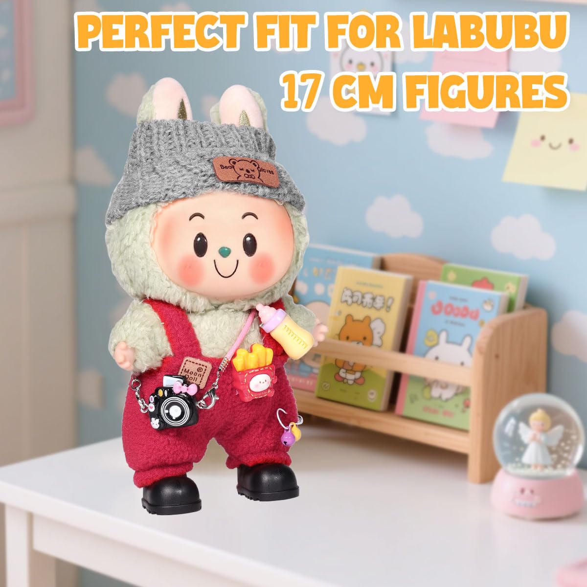 3 Piece Doll Clothes Set for 17cm Dolls - Handmade Crochet Outfit with Hat