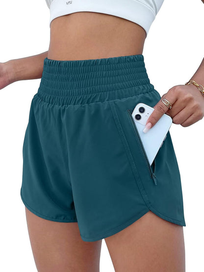 High Waisted Athletic Shorts Women Running Workout Shorts with Pockets Gym Sporty