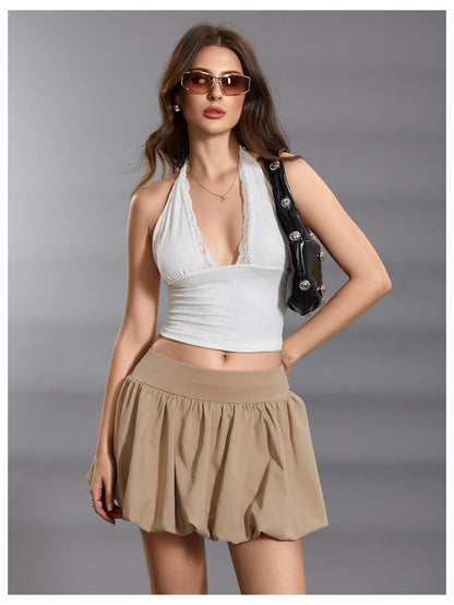 Bubble Skirt - Bubble Skort with Shorts Underneath - High Waisted Y2K Skirt Shorts for Women