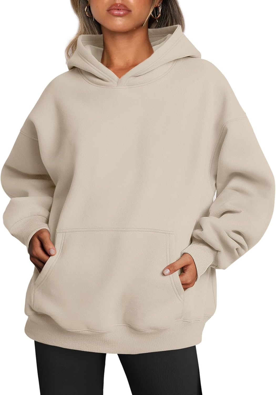 Oversized Fleece Hoodie - Thick Pullover Sweatshirt for Fall & Winter