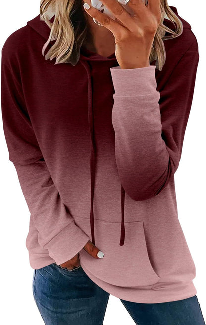 Pullover Hoodie - Tie Dye & Floral Print Hooded Sweatshirt with Pockets