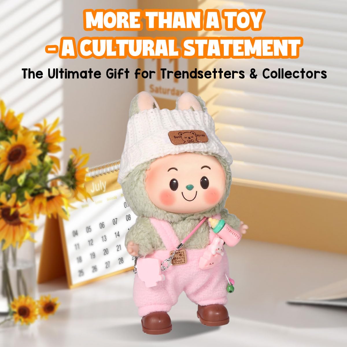 3 Piece Doll Clothes Set for 17cm Dolls - Handmade Crochet Outfit with Hat