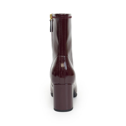 Aerosoles Women's Miley Mid-Calf Boots, Merlot Crinkle Patent Faux Leather, 5